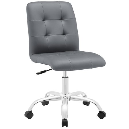 MODWAY Prim Armless Mid Back Office Chair, Gray EEI-1533-GRY